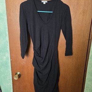 James Perse Black Long Sleeve Dress